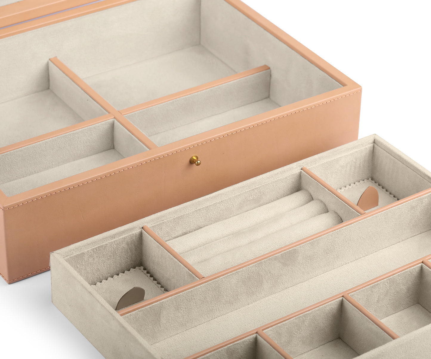 Beige Tesoro Jewellery Box - Spacious Storage - Taamaa