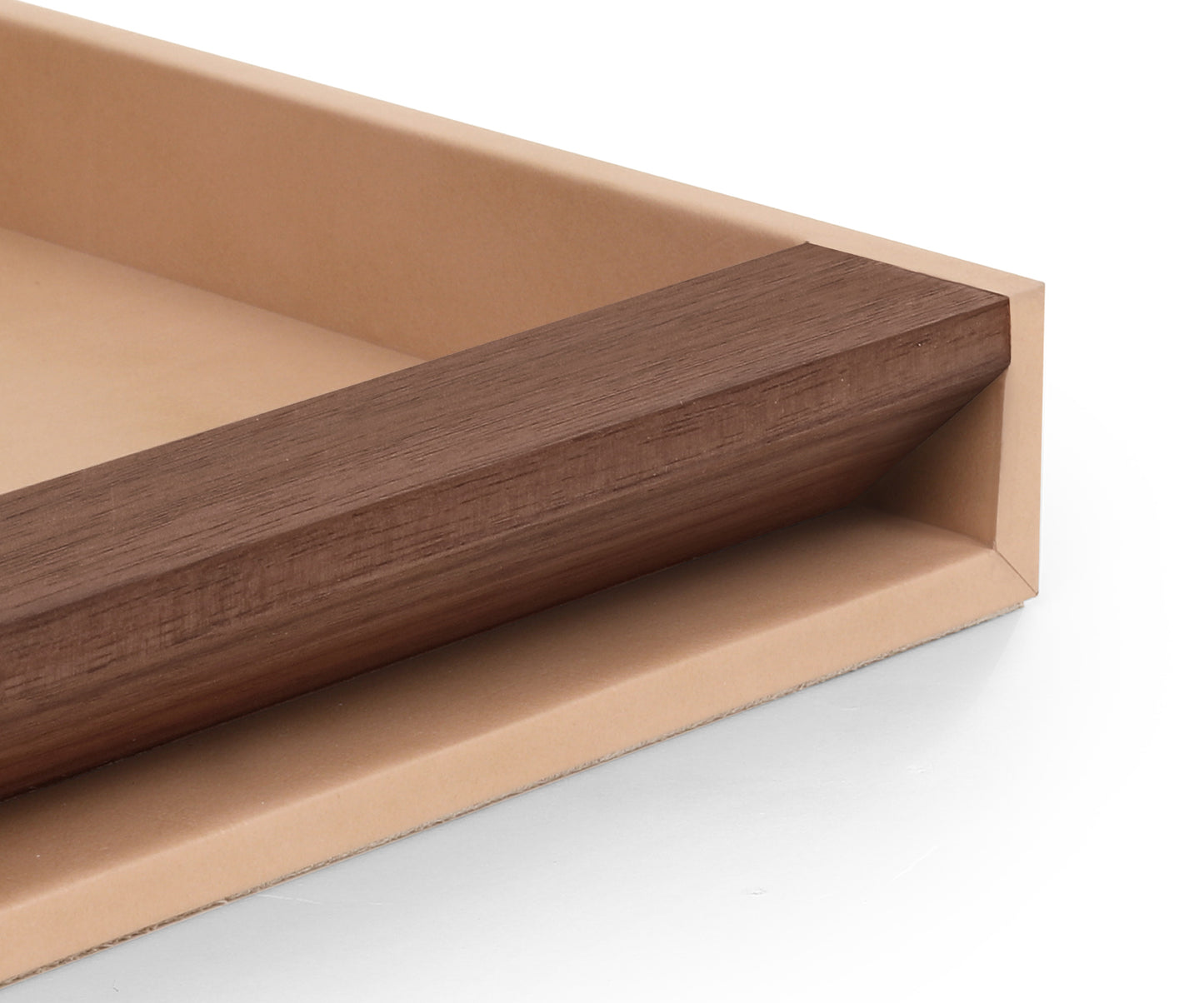 Buy Nude Tino Medium Organizer Tray - Made from Bonded Leather & Walnut Wood - Taamaa