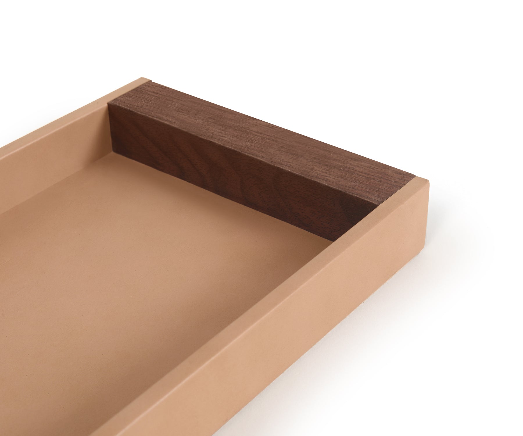 Buy Nude Tino Small Organizer Tray - Made from Bonded Leather & Walnut Wood - Taamaa