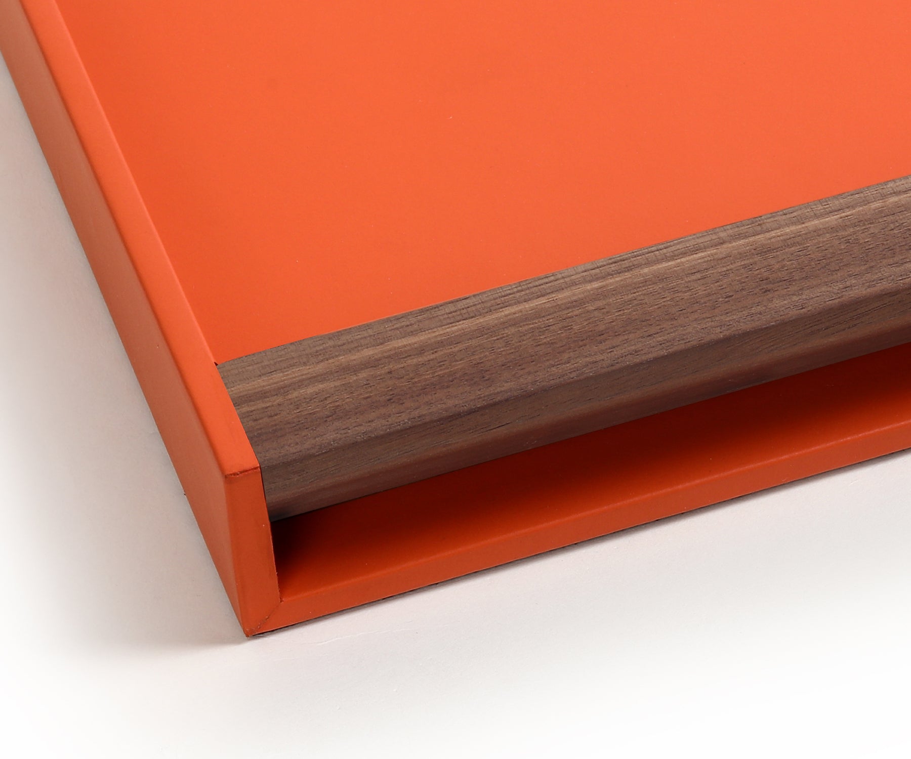 Buy Orange Tino Large Organizer Tray - Made from Bonded Leather & Walnut Wood - Taamaa