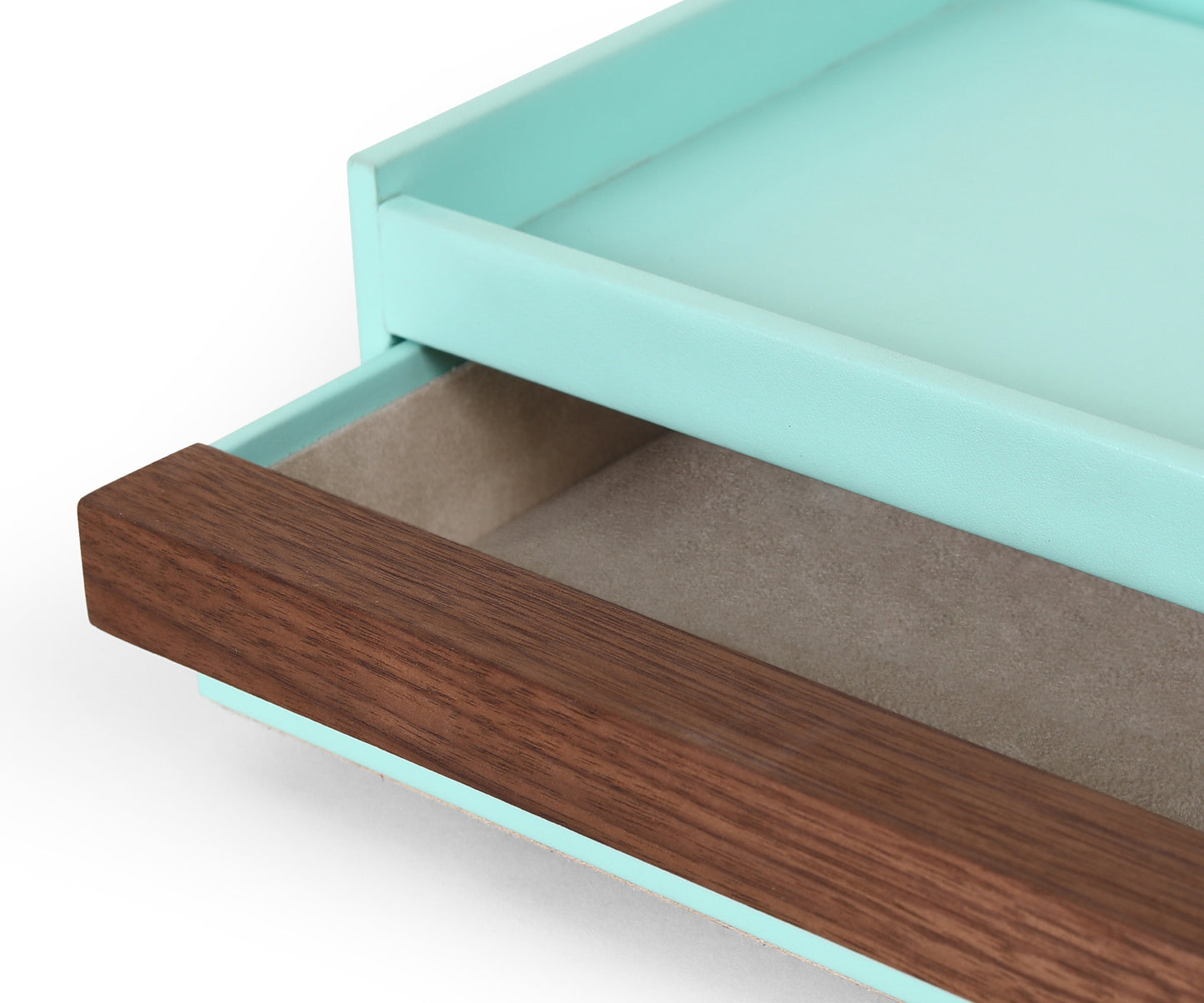 Buy Turquoise Tino Charging Station Box - Made from Walnut Wood and Leather - Taamaa